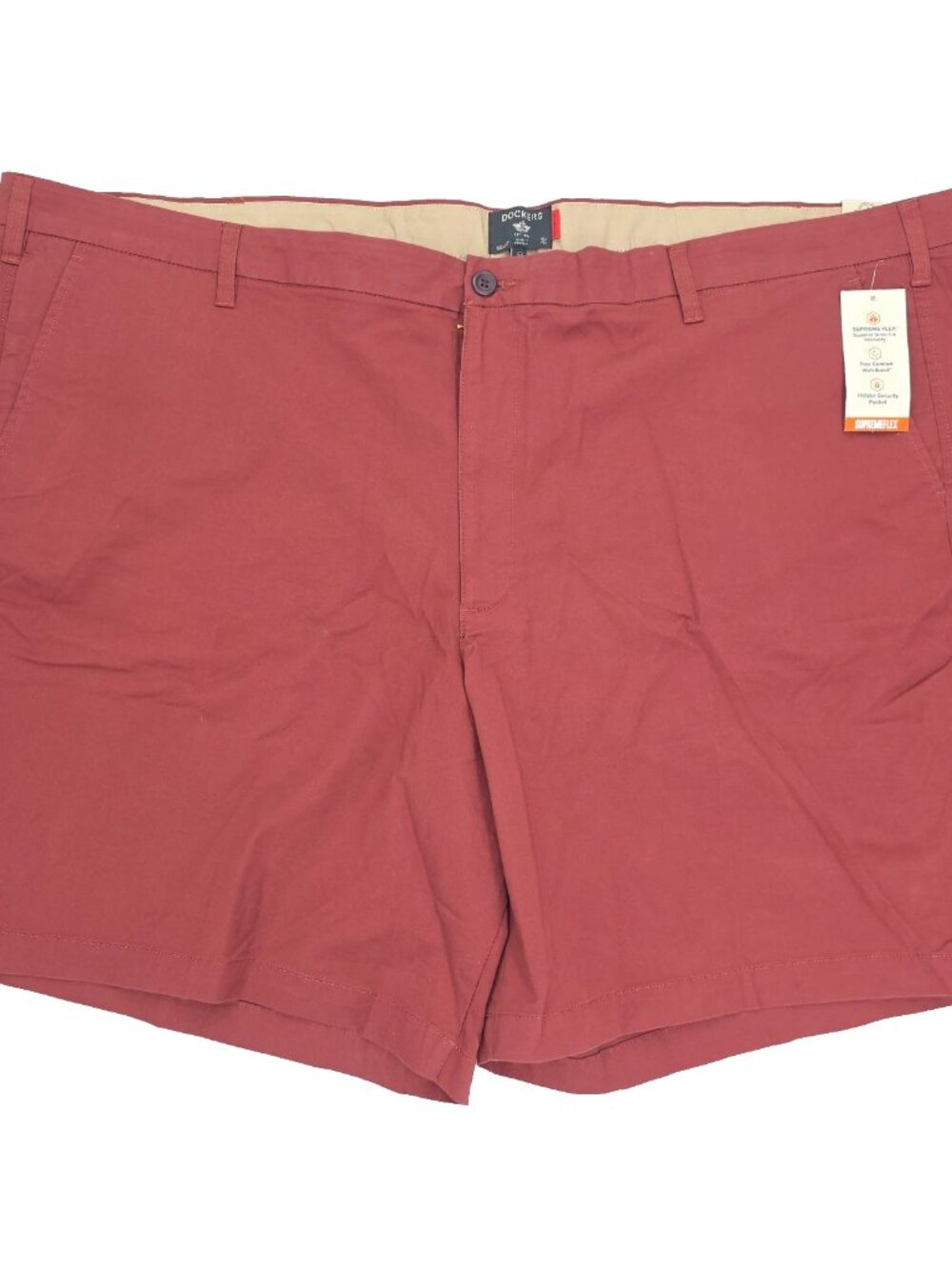 Dockers Chino Ultimate Shorts Mens 56 Supreme Flex Stretch Flat Front 9" Inseam